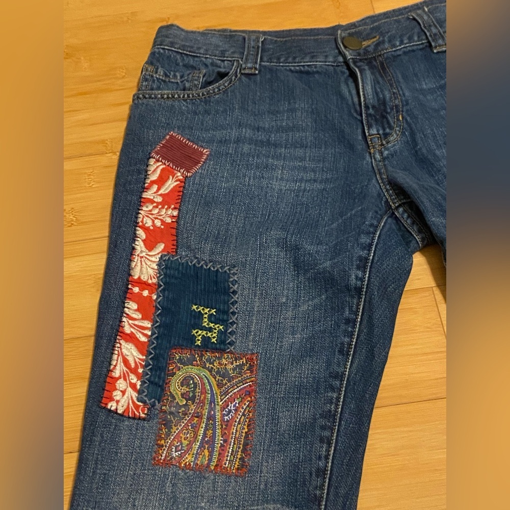 CAbi Artisan Patchwork Women’s Jeans Size 4 Ankle/Crop Length - Picture 4 of 14